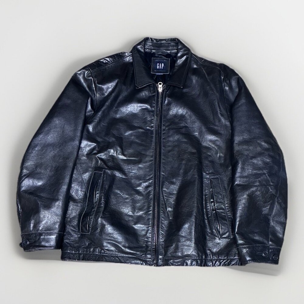 Vintage Men’s Gap Leather Jacket Quilted Lining Size Large